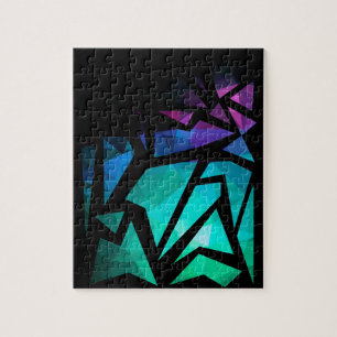 Abstract modern polygonal graffiti geometrical dar puzzle