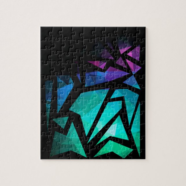 Abstract modern polygonal graffiti geometrical dar puzzle (Vertikal)