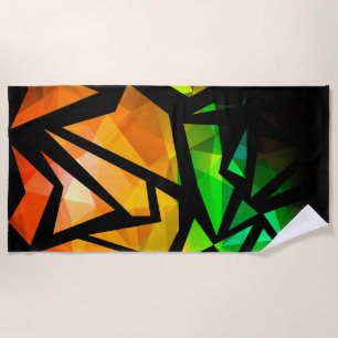 Abstract modern polygonal graffiti geometrical dar strandtuch