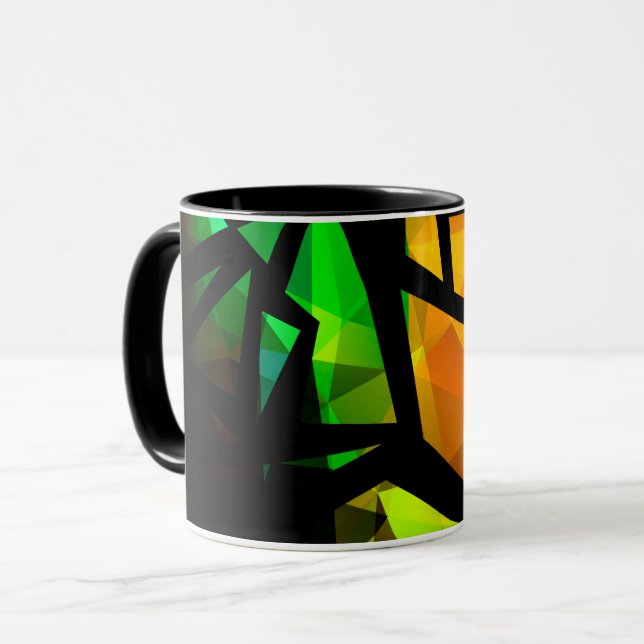 Abstract modern polygonal graffiti geometrical dar tasse (Vorderseite Links)