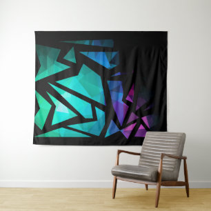 Abstract modern polygonal graffiti geometrical dar wandteppich
