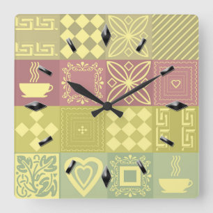 Abstract modern simple elements geometric design p quadratische wanduhr