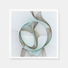 Abstract Modern Turquoise Brown Gold Elegance Serviette