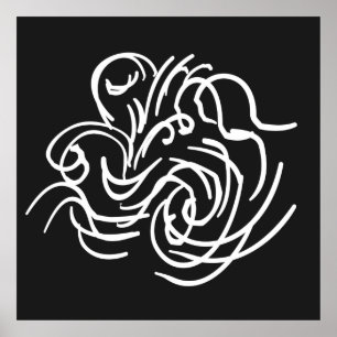 abstract modernist geometric line art poster