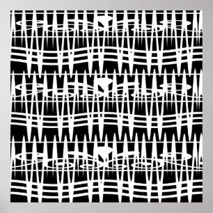 abstract modernist geometric line art poster