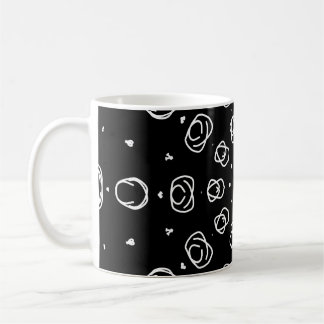 Abstract Monochrome White Mandala Geometric Patter Kaffeetasse