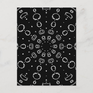 Abstract Monochrome White Mandala Geometric Patter Postkarte