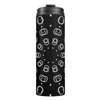 Abstract Monochrome White Mandala Geometric Patter Thermosbecher