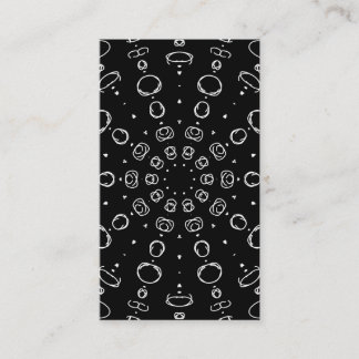 Abstract Monochrome White Mandala Geometric Patter Visitenkarte