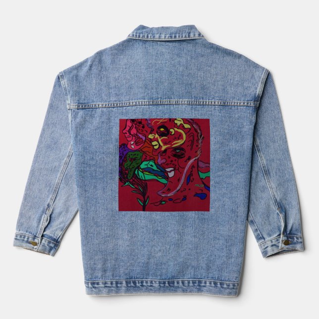 Abstract Moon Galaxy Art  Jeansjacke (Rückseite)
