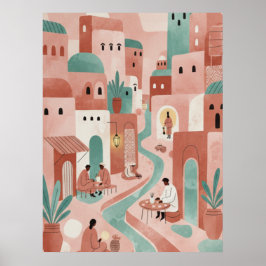 Abstract Moroccan Market Vibe Poster
