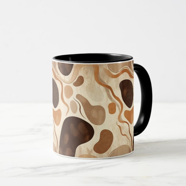 Abstract Nature Motif Mug – Soft Organic Elements Tasse (VorderseiteRechts)