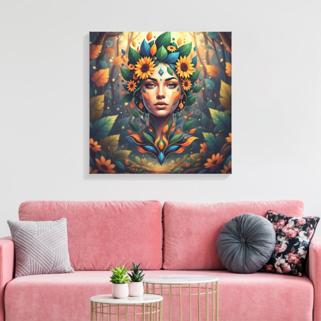 Abstract Nature Spirit Woman Art Leinwanddruck (Insitu (Wohnzimmer))