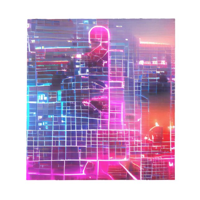 Abstract neon art T-Shirt Notizblock (Vorderseite)