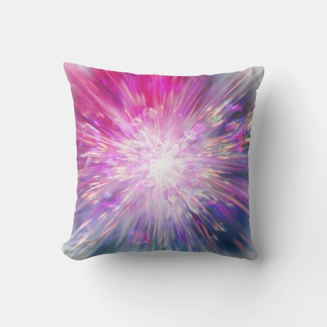 Abstract Neon Pink and Blue Energy Blast Graphic Kissen (Vorderseite)
