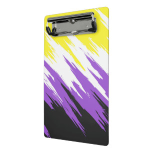 Abstract Nonbinary Pride Flag Mini Klemmbrett