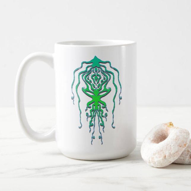 Abstract Octopus Tribal Squid Tattoo Design Kaffeetasse (Mit Donut)
