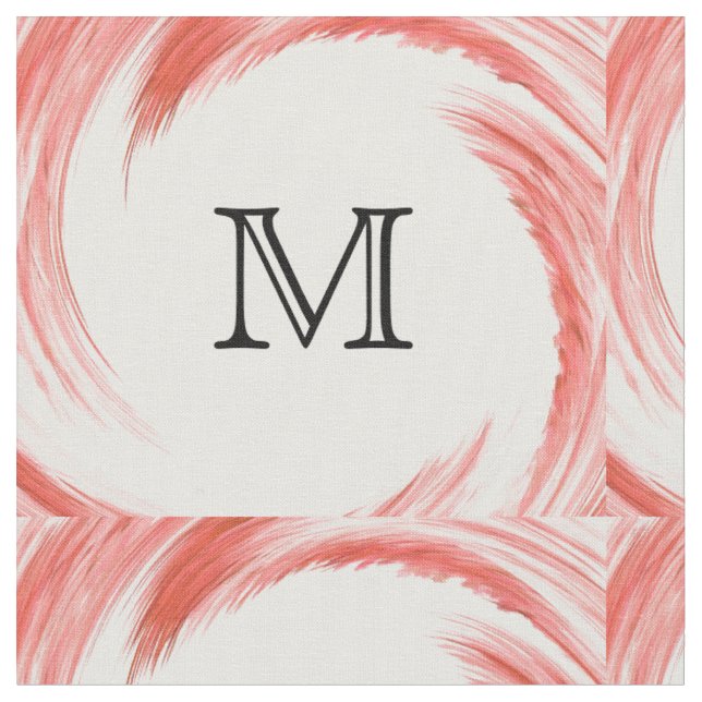 Abstract Orange Swirl Monogram Stoff (Nahaufnahme)