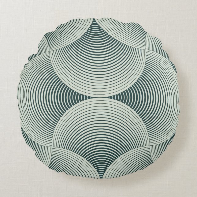 Abstract ornate geometric petals grid background.  rundes kissen (Vorderseite)