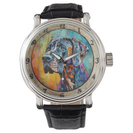 Abstract paint Great Dane  Armbanduhr