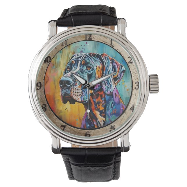 Abstract paint Great Dane  Armbanduhr (Vorderseite)