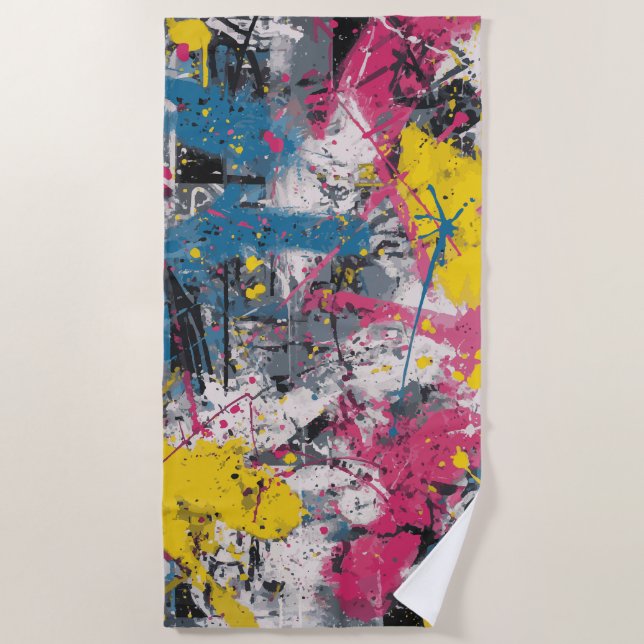 Abstract Paint Splash Urban Art Strandtuch (Vorderseite)