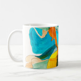  abstract painting on paper with vibrant colors, s kaffeetasse