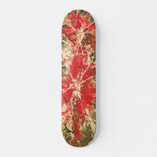 Abstract painting red splattergrunge skateboard