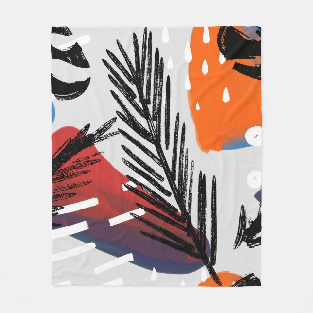 Abstract painting seamless pattern with ink elemen fleecedecke (Vorderseite)