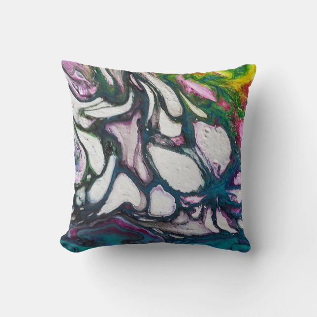 Abstract painting signed Kook Art Throw Pillow Kissen (Vorderseite)