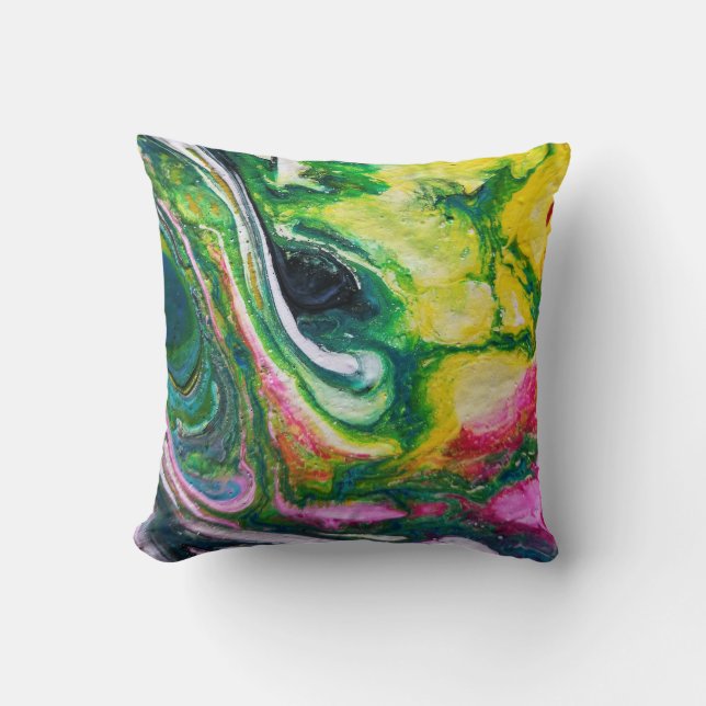 Abstract painting signed Kook Art Throw Pillow Kissen (Vorderseite)