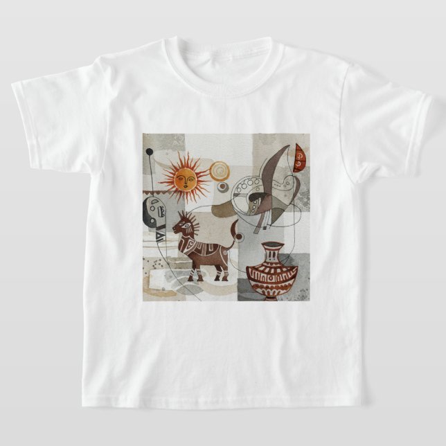 Abstract painting with ethnic elements T-Shirt (Ablage )
