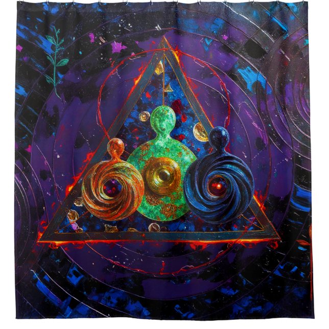 abstract Palette Knife 002 Duschvorhang (Vorderseite)