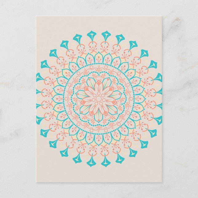 Abstract Pastel Colors Mandala Postkarte (Vorderseite)