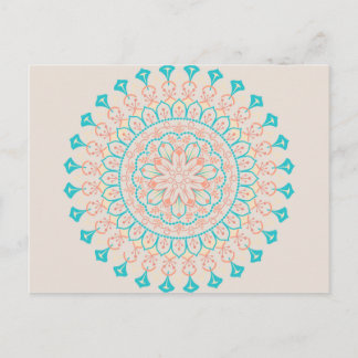 Abstract Pastel Colors Mandala Postkarte