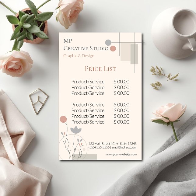 Abstract Pastel Design: Modern Florals & Geometry  Briefpapier (Von Creator hochgeladen)
