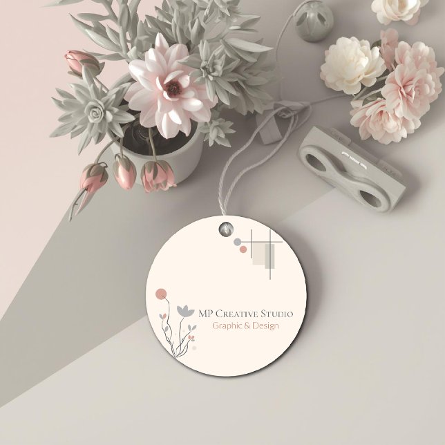 Abstract Pastel Design: Modern Florals & Geometry Geschenkanhänger (Von Creator hochgeladen)