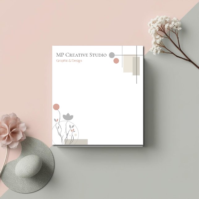Abstract Pastel Design: Modern Florals & Geometry  Notizblock (Von Creator hochgeladen)