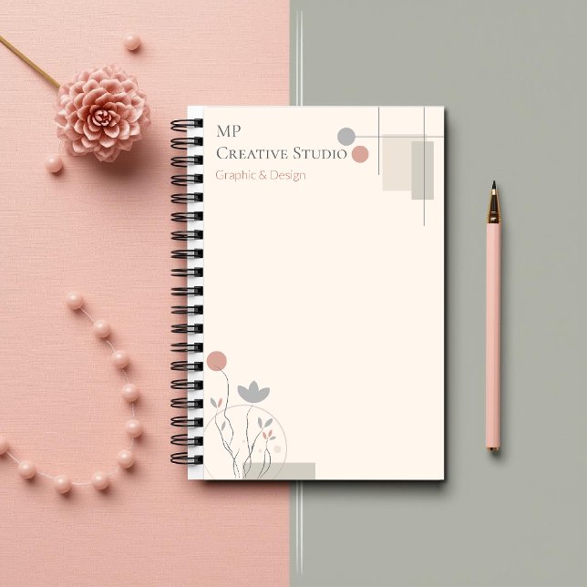 Abstract Pastel Design: Modern Florals & Geometry  Notizbuch (Von Creator hochgeladen)
