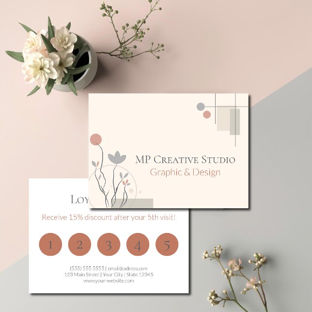 Abstract Pastel Design: Modern Florals & Geometry Treuekarte (Von Creator hochgeladen)