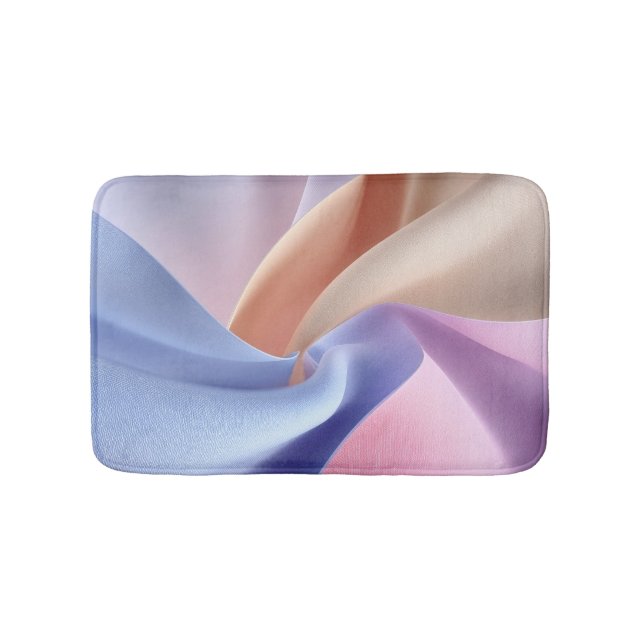Abstract Pastel Fabric Flow with Gentle Curves Badematte (Vorderseite)