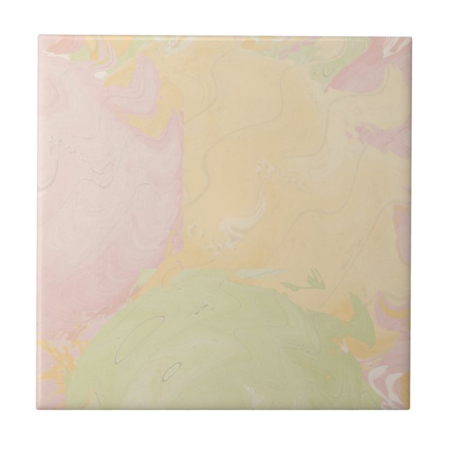 Abstract Pastel Swirl Beige Fliese (Vorderseite)