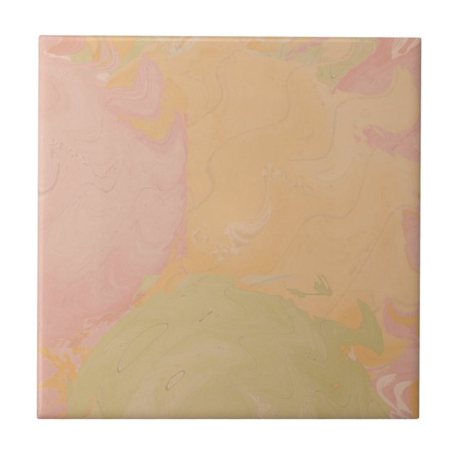 Abstract Pastel Swirl Earthy Fliese (Vorderseite)