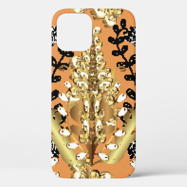 abstract pattern on orange yellow background with  Case-Mate iPhone hülle (Rückseite)