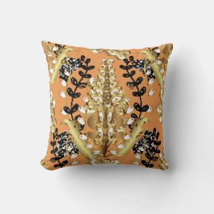 abstract pattern on orange yellow background with  kissen