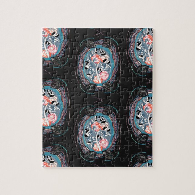 Abstract pattern , seamless illustration 7 puzzle (Vertikal)