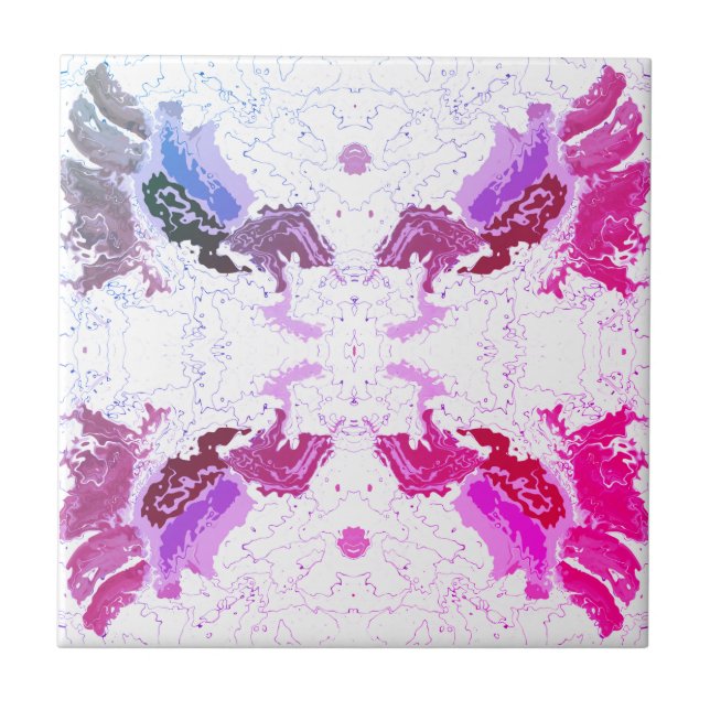 Abstract Pink and Purple Fliese (Vorderseite)