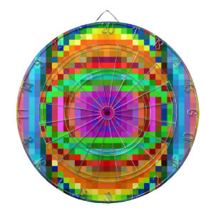 Abstract Pixel Art Colorful Mosaic Dartscheibe