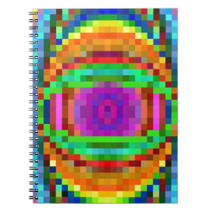 Abstract Pixel Art Colorful Mosaic Notizblock