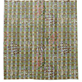 Abstract Plaid Geometric Grid Pattern Art Duschvorhang